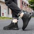 Men Safety Shoes Boots High Top Artificial PU Leather Waterproof Comfortable Lightweight Anti Slip Work Casual Shoes Ankle Boots black 43
