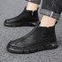 Men Safety Shoes Boots High Top Artificial PU Leather Waterproof Comfortable Lightweight Anti Slip Work Casual Shoes Ankle Boots black 43