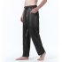 Men Satin Pants Casual Mid waist Simple Solid Color Loose Large Size Trousers Homewear White XL