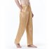 Men Satin Pants Casual Mid waist Simple Solid Color Loose Large Size Trousers Homewear yellow L