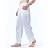 Men Satin Pants Casual Mid waist Simple Solid Color Loose Large Size Trousers Homewear black XL