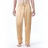 Men Satin Pants Casual Mid waist Simple Solid Color Loose Large Size Trousers Homewear black XL