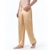Men Satin Pants Casual Mid waist Simple Solid Color Loose Large Size Trousers Homewear black XL