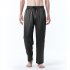 Men Satin Pants Casual Mid waist Simple Solid Color Loose Large Size Trousers Homewear black XL