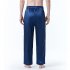 Men Satin Pants Casual Mid waist Simple Solid Color Loose Large Size Trousers Homewear black XL