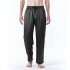 Men Satin Pants Casual Mid waist Simple Solid Color Loose Large Size Trousers Homewear black XL
