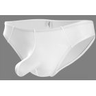 Men Sexy Briefs Multicolor Soft Comfortable Lightweight Breathable Ultra thin Ice Silk Underwear White 2XL