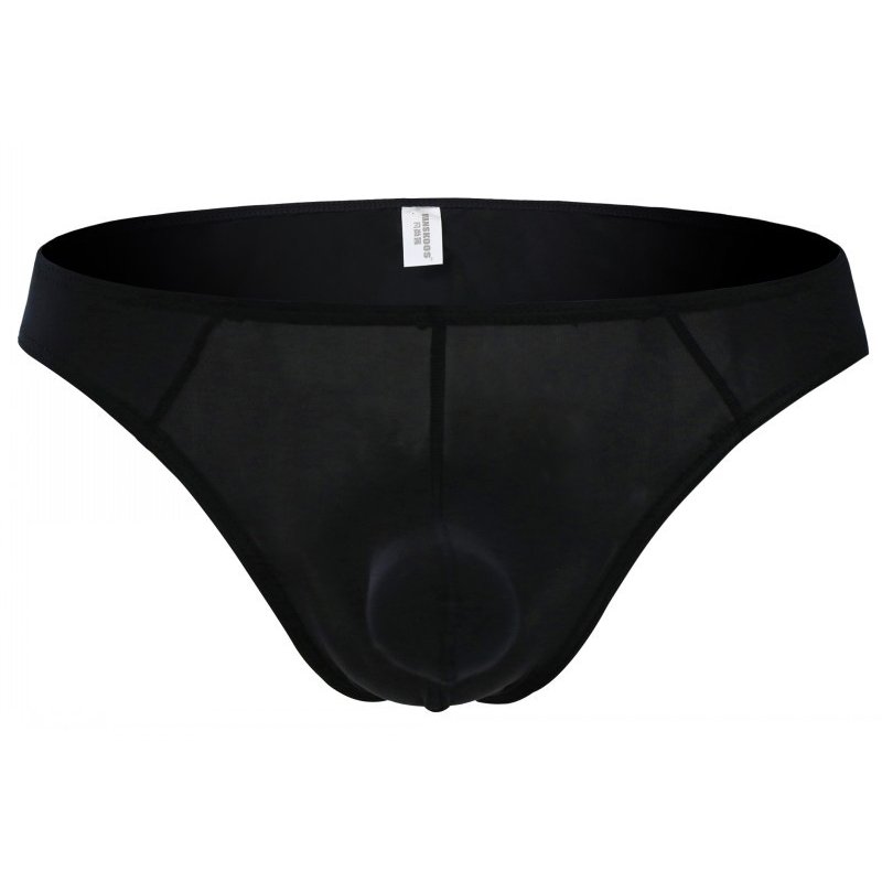 Men Sexy Briefs Multicolor Soft Comfortable Lightweight Breathable Ultra-thin Ice Silk Underwear black L