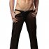 Men Sexy See through Net Yarn Low Waist Trousers Breathable Comfortable Long Pants black XL