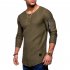 Men Shirt Casual Long Sleeve Zipper Pocket Pullover Slim Fit Top gray L