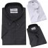 Men Short Sleeve Formal Shirt Casual Autumn Lapel Business Shirt for Adults Black M
