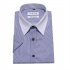 Men Short Sleeve Formal Shirt Casual Business Autumn Lapel Adults Tops blue L