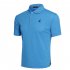 Men Short Sleeve Shirts Solid Color Lapel Collar Casual Tops for Daily Sports Wearing sapphire M