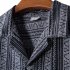Men Short Sleeves Beach Shirt Trendy Hawaiian Printing Lapel Slim Fit Cardigan Tops XH42 M