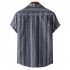 Men Short Sleeves Beach Shirt Trendy Hawaiian Printing Lapel Slim Fit Cardigan Tops XH42 M