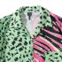 Men Short Sleeves Lapel T shirt Trendy Hawaiian Printing Cardigan Tops Loose Casual Beach Shirt As shown XXL