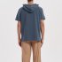 Men Short Sleeves Loose T shirt Summer Cotton Linen Drawstring Hooded Tops Solid Color Casual Pullover Shirt black M