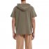 Men Short Sleeves Loose T shirt Summer Cotton Linen Drawstring Hooded Tops Solid Color Casual Pullover Shirt black M