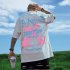 Men Short Sleeves T shirt Trendy Printing Plus Size Round Neck Pullover Tops Summer Retro Loose Casual Shirt 1824 white L