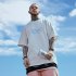 Men Short Sleeves T shirt Trendy Printing Plus Size Round Neck Pullover Tops Summer Retro Loose Casual Shirt 1824 black 4XL