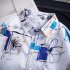 Men Short Sleeves T shirt Summer Thin Trendy Printing Lapel Cardigan Tops Loose Casual Beach Shirt For Couple YS042 white XL