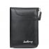 Men Short Zipper Wallet Portable Leather Key Case with Cards Slot black
