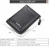 Men Short Zipper Wallet Portable Leather Key Case with Cards Slot black