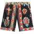 Men  Shorts Summer Digital Printing Shorts Casual Loose Fifth pants Flower Pants Black M