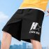 Men Shorts Summer Letter Printing Loose Casual Sports Cropped Trousers black XL