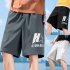 Men Shorts Summer Letter Printing Loose Casual Sports Cropped Trousers black XL