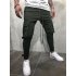 Men Side Pockets Soft Casual Pants with Magic Sticker Outdoor Trousers Gift Fitness Pants white XL