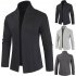 Men Simple Cardigan Slim Sweater Jacket Men V collar Sweater black M