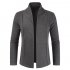 Men Simple Cardigan Slim Sweater Jacket Men V collar Sweater light grey L