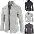 Men Simple Cardigan Slim Sweater Jacket Men V collar Sweater light grey M