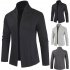 Men Simple Cardigan Slim Sweater Jacket Men V collar Sweater Dark gray XXL