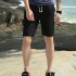 Men Simple Casual Beach Shorts  black 2XL