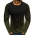 Men Simple Casual Gradient Long Sleeve Basic T Shirts Fitness Gym T Shirt Tops Army Green XL