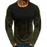 Men Simple Casual Gradient Long Sleeve Basic T Shirts Fitness Gym T Shirt Tops Army Green XL