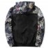 Men Simple Casual Loose Hooded Jacket Camouflage Print Stitching Coat Tops  gray XL