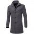 Men Simple Casual Outdoor Thicken Coat Slim Warm Solid Color Jacket Tops black XL