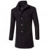 Men Simple Casual Outdoor Thicken Coat Slim Warm Solid Color Jacket Tops black XL