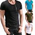 Men Slim Fit O Neck Ripped Short Sleeve Muscle Tee T shirt black XL