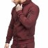 Men Slim Fit Sports Hoodies Zipper Closure Fashion Casual Jacket Sweatshirts  wine Red XL