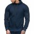 Men Slim Fit Sports Hoodies Zipper Closure Fashion Casual Jacket Sweatshirts Navy M