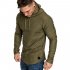 Men Slim Solid Color Long Sleeve T shirt Casual Hooded Tops Blouse ArmyGreen XXL