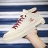 Men Sneakers Casual Shoes Ergonomic Anti slip Design Lightweight Breathable Minimalist Sports Shoes Fashion Platform Shoes Beige red 40