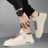 Men Sneakers Casual Shoes Ergonomic Anti slip Design Lightweight Breathable Minimalist Sports Shoes Fashion Platform Shoes Beige red 41