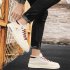 Men Sneakers Casual Shoes Ergonomic Anti slip Design Lightweight Breathable Minimalist Sports Shoes Fashion Platform Shoes Beige red 41