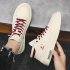 Men Sneakers Casual Shoes Ergonomic Anti slip Design Lightweight Breathable Minimalist Sports Shoes Fashion Platform Shoes Beige red 41