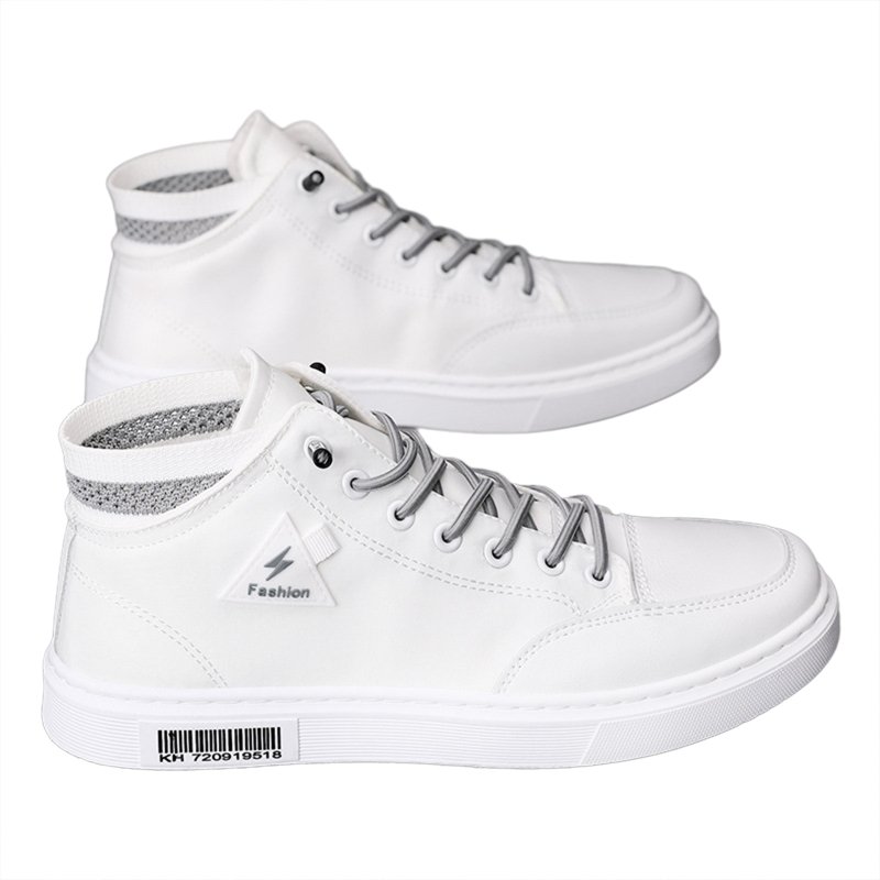 Men Sneakers Casual Shoes Ergonomic Anti-slip Design Lightweight Breathable Minimalist Sports Shoes Fashion Platform Shoes white gray 42